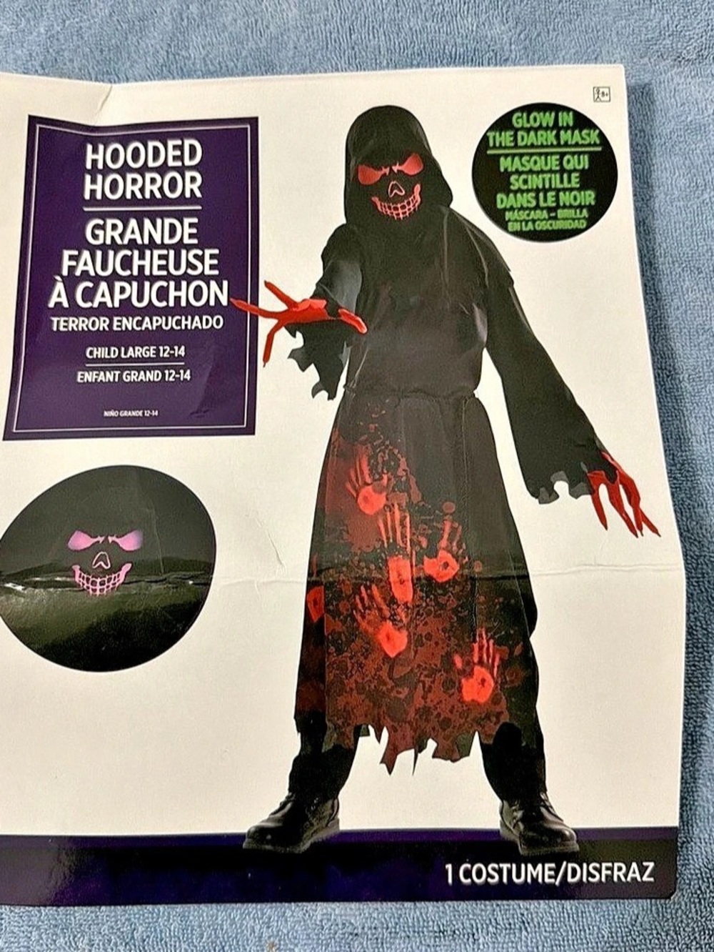 Amscan Hooded Horror Costume Black & Red Boys 12-14